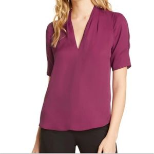 $228 Joie - Acne Silk Blouse In Grape NWT XXS